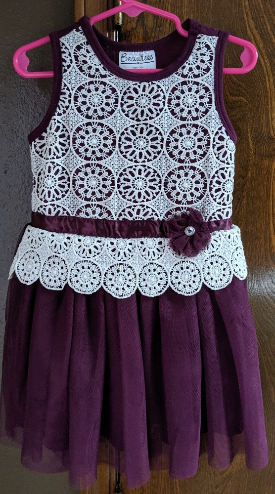 Beautees toddler size 3T wine tutu dress